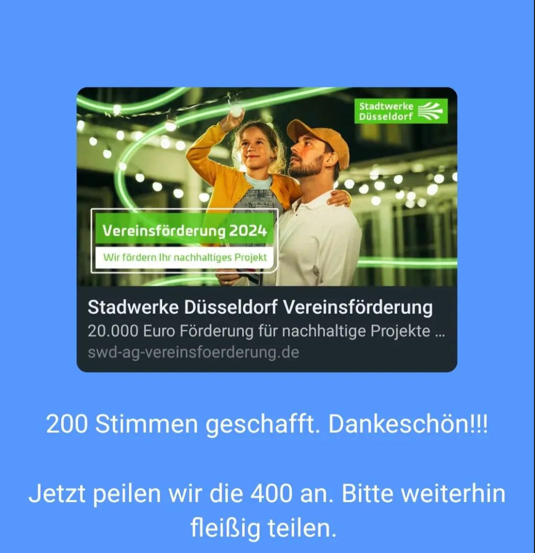 200 Stimmen sind geschafft!